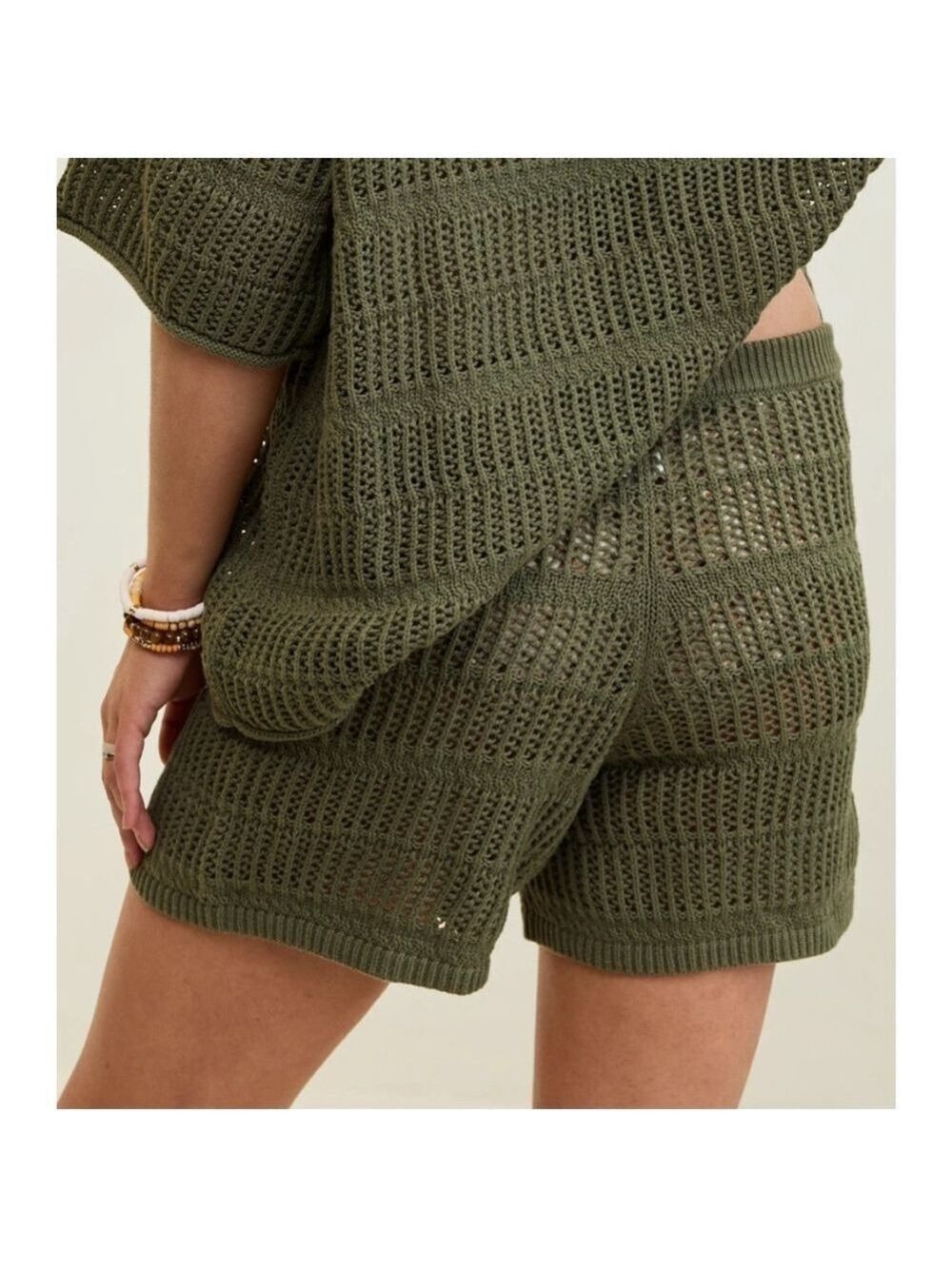Women's Aerie Green Crochet Knit Shorts XS